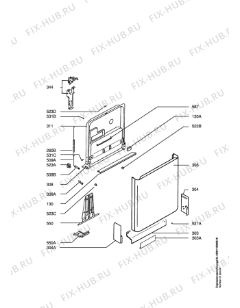 Схема №9 FAV80830U-W с изображением Модуль (плата) управления для посудомойки Aeg 973911236209004